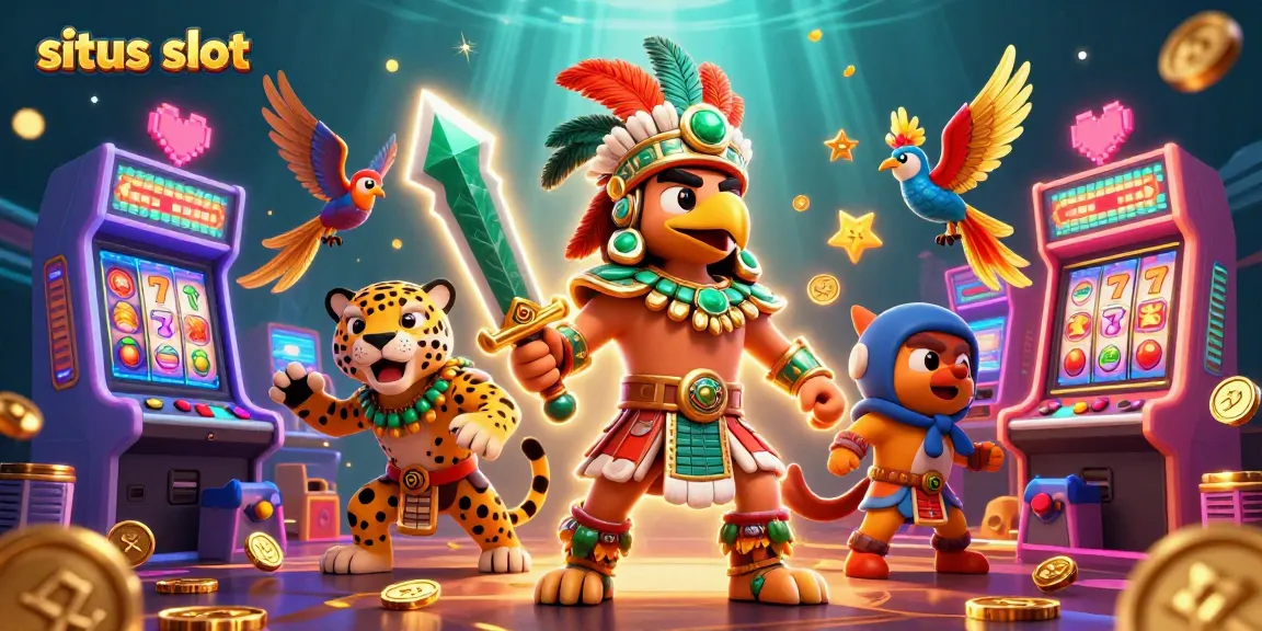Memenangkan putaran di situs slot dengan pejuang Aztec dan mesin slot penuh simbol keberuntungan.